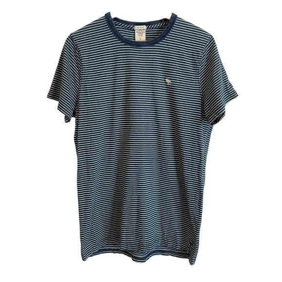 Y2K Abercrombie & Fitch Muscle Fit Shirt Mens Size.Large Blue Stripe Preppy Frat - Picture 1 of 10